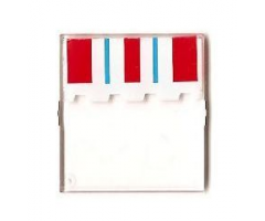 Glass for Window 4 x 4 x 3 Roof with Stripes Blue and Red on Scalloped Shade Pattern (Sticker) - Sets 6349 / 6370 / 6592
