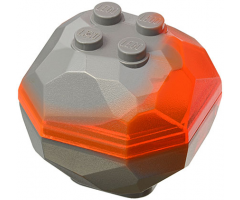 Rock Boulder (Top and Bottom) with Marbled Trans-Neon Orange Pattern