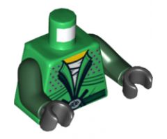 Torso Ninjago Belt and Silver Diamonds Front and Golden Snake Back Pattern / Dark Green Arms / Black Hands