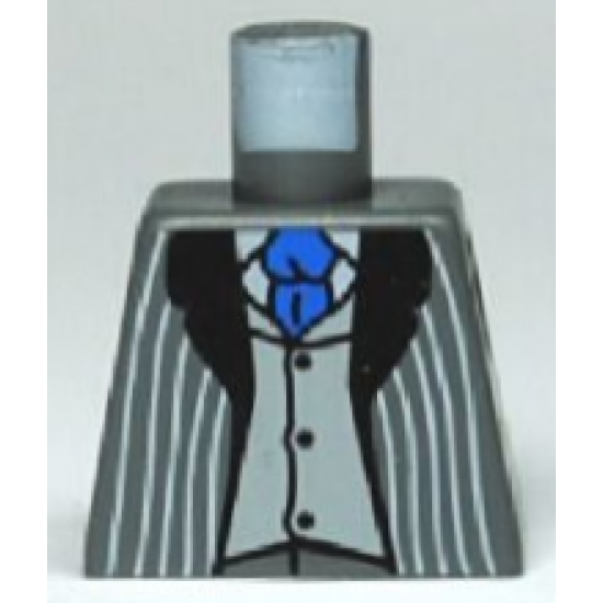 Torso Harry Potter Pinstripe Suit Jacket, Vest Light Bluish Gray, Blue Tie Pattern