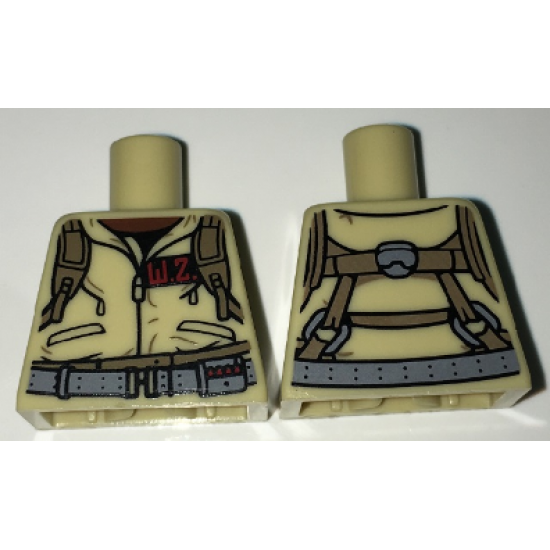 Torso Ghostbusters Jumpsuit with 'W.Z.' ID Badge and Straps on Reverse Pattern