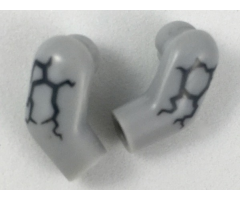 Arm, (Matching Left and Right) Pair with Dark Bluish Gray Cracks Pattern