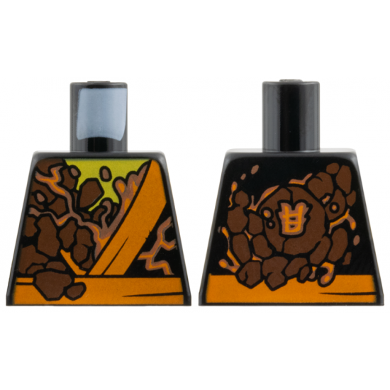 Torso Breaking Rocks and Orange Sash Pattern (Earth Ninja)