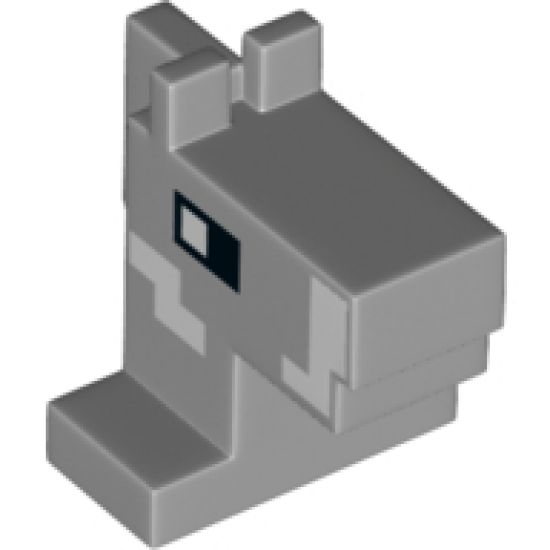 Animal, Body Part Creature Head Pixelated Horse with Cheek and Side of Nose Pattern (Minecraft Horse)