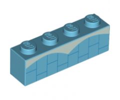 Brick 1 x 4 with Two Half Oval Cut Outs and Vertical Bricks Pattern (Elsa Chest)