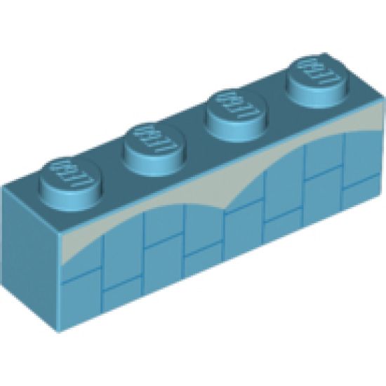 Brick 1 x 4 with Two Half Oval Cut Outs and Vertical Bricks Pattern (Elsa Chest)
