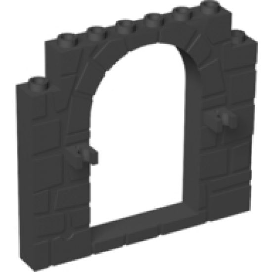 Door, Frame 1 x 8 x 6 with Stone Pattern and Clips