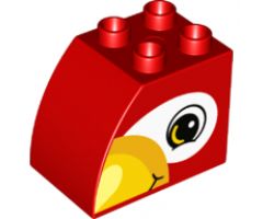 Duplo, Brick 2 x 3 x 2 with Curved Top and with Bird Head Pattern on Both Sides