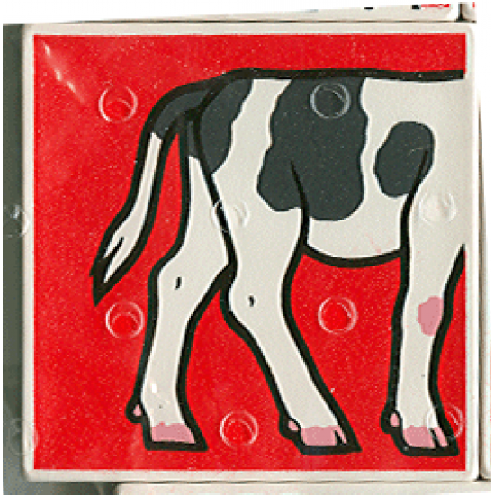 Duplo, Tile 2 x 2 x 1 with Cow Mosaic Picture 07 Pattern (Set 1078)