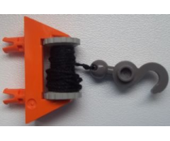 String Reel / Winch 1 x 4 x 2 Complete with String and Dark Gray Hook with Tow Ball