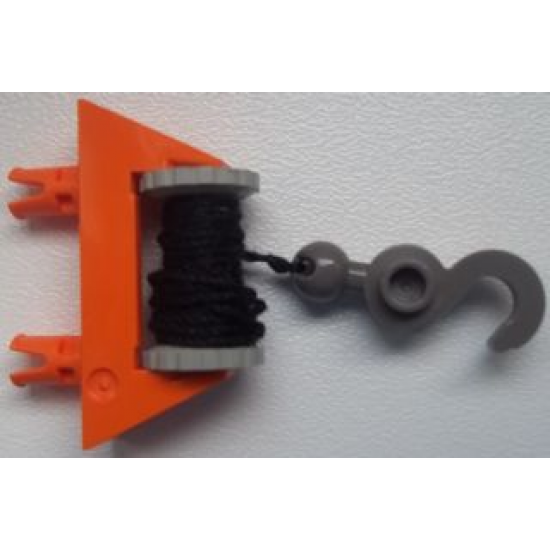 String Reel / Winch 1 x 4 x 2 Complete with String and Dark Gray Hook with Tow Ball