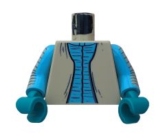 Torso SW Vest with Sky Blue Shirt Pattern (Greedo) / Sky Blue Arms Printed / Dark Turquoise Hands