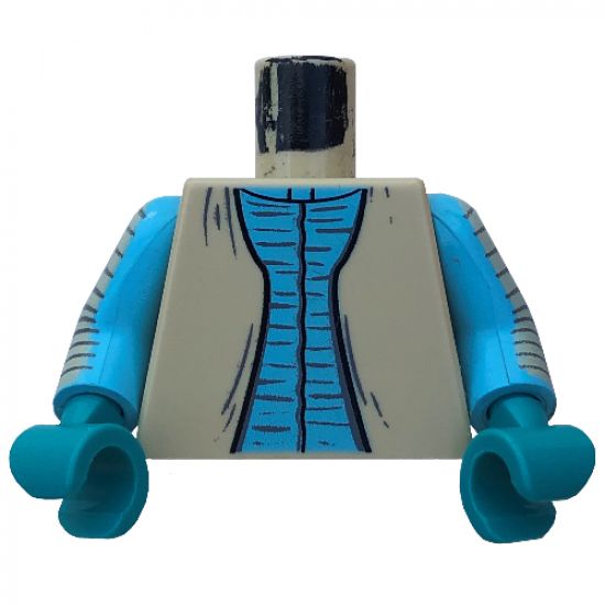 Torso SW Vest with Sky Blue Shirt Pattern (Greedo) / Sky Blue Arms Printed / Dark Turquoise Hands
