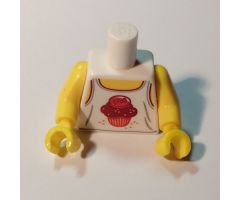 Torso, Tank Top with Dark Red 'STUD' Muffin Pattern / Yellow Arms / Yellow Hands