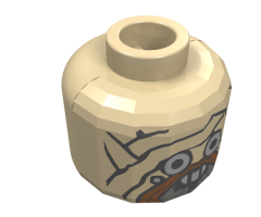 Minifigure, Head Alien with SW Tusken Raider Pattern - Blocked Open Stud