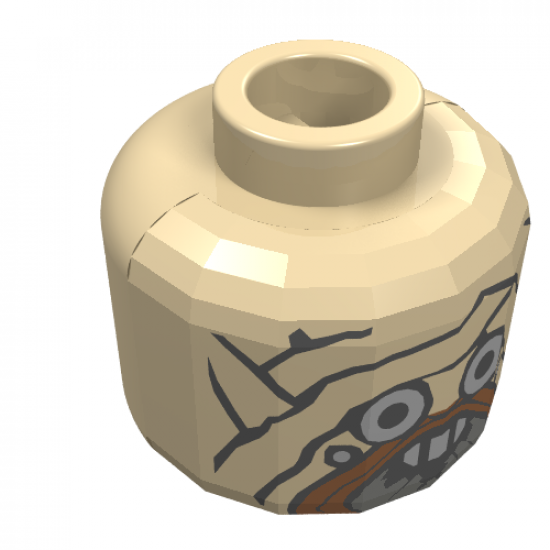 Minifigure, Head Alien with SW Tusken Raider Pattern - Blocked Open Stud