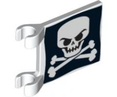 Flag 2 x 2 Square with Skull and Crossbones (Jolly Roger) Pattern Evil Skull