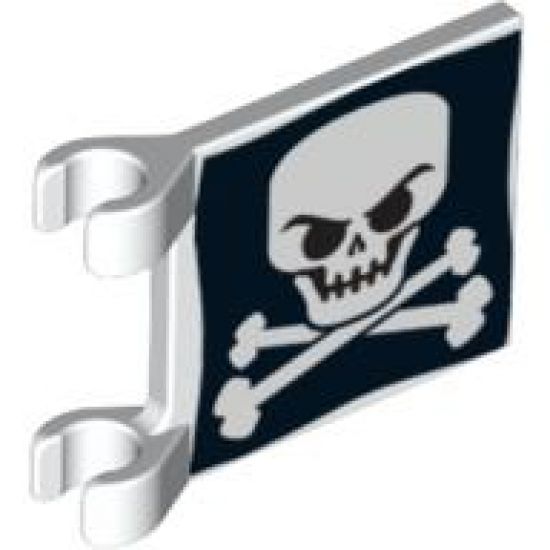 Flag 2 x 2 Square with Skull and Crossbones (Jolly Roger) Pattern Evil Skull