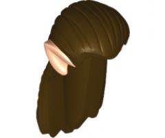 Minifigure, Hair Long Straight with Light Nougat Elf Ears Pattern
