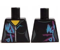 Torso Female Outline, Zipper, Magenta and Medium Azure Marking Pattern