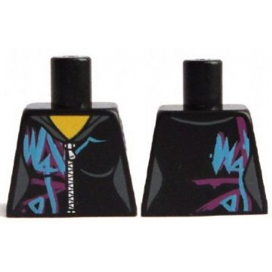 Torso Female Outline, Zipper, Magenta and Medium Azure Marking Pattern