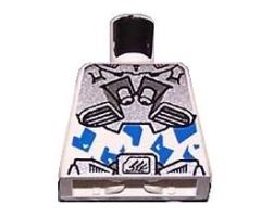 Torso Exo-Force Silver Body Armor with Blue Camouflage Pattern