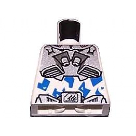 Torso Exo-Force Silver Body Armor with Blue Camouflage Pattern