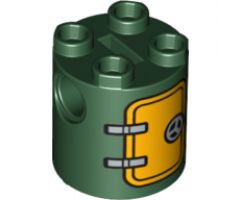 Brick, Round 2 x 2 x 2 Robot Body with Hatch and Handle Pattern