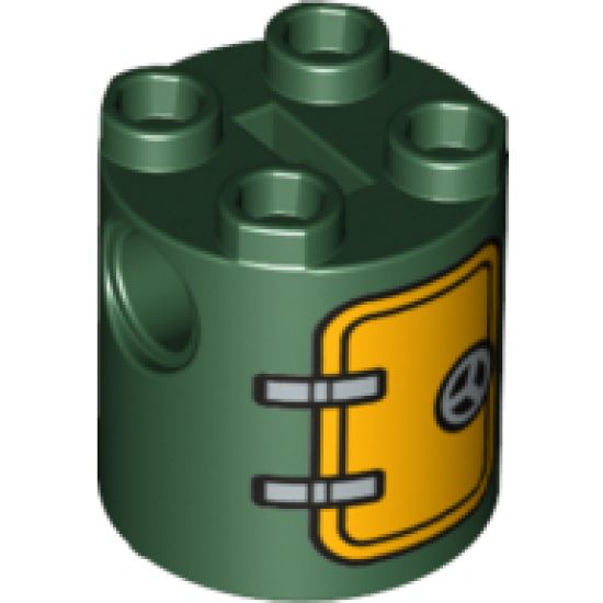 Brick, Round 2 x 2 x 2 Robot Body with Hatch and Handle Pattern