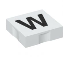 Duplo, Tile 2 x 2 with Black Capital Letter W Pattern