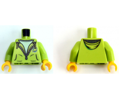 Torso Hoodie with Zipper and 'M' Pattern (LEGO Club Max) / Lime Arms / Yellow Hands
