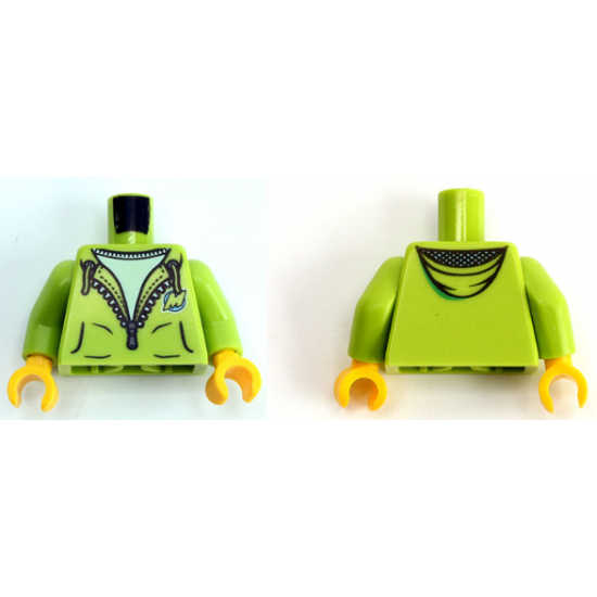 Torso Hoodie with Zipper and 'M' Pattern (LEGO Club Max) / Lime Arms / Yellow Hands