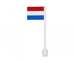 Flag on Flagpole, Straight with Netherlands Pattern (Stickers)