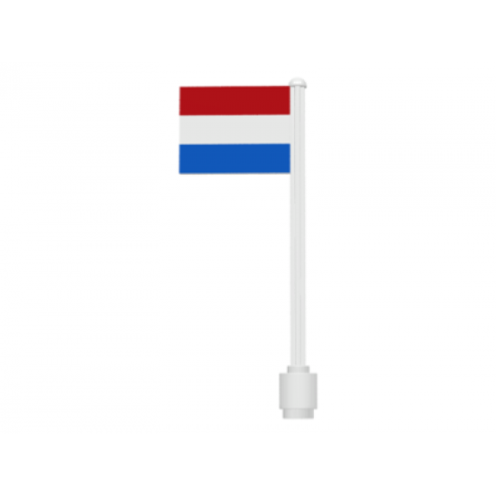 Flag on Flagpole, Straight with Netherlands Pattern (Stickers)