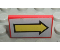 Panel 1 x 2 x 1 with Yellow Arrow Right on Light Gray Background Pattern (Sticker) - Set 8856