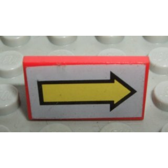 Panel 1 x 2 x 1 with Yellow Arrow Right on Light Gray Background Pattern (Sticker) - Set 8856