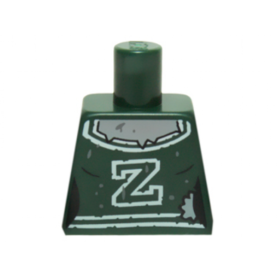 Torso Female Outline with White 'Z' and Trim, Mud Splotches and Gray Skin Pattern