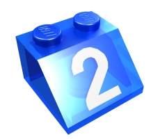 Slope 45 2 x 2 with White Number 2 Pattern