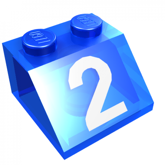 Slope 45 2 x 2 with White Number 2 Pattern