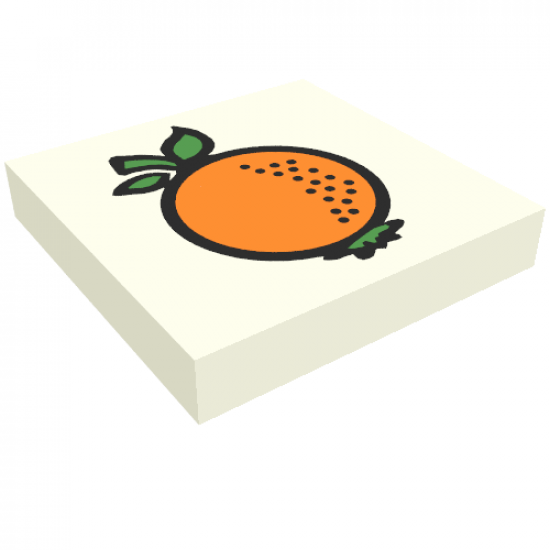 Tile 2 x 2 with Fabuland Orange Pattern