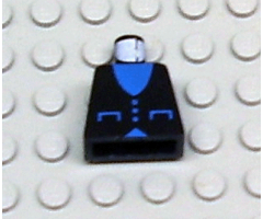 Torso Town Blue V-Neck, Pockets and Buttons Pattern