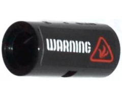 Technic, Connector Pin Round 2L with Slot with 'WARNING' and Fire Danger Sign Pattern (Sticker) - Set 70808