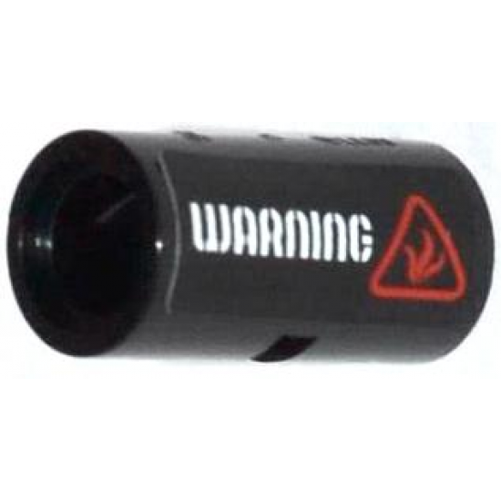 Technic, Connector Pin Round 2L with Slot with 'WARNING' and Fire Danger Sign Pattern (Sticker) - Set 70808