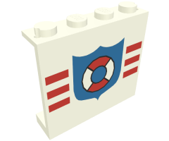 Panel 1 x 4 x 3 - Solid Studs with Coast Guard Pattern