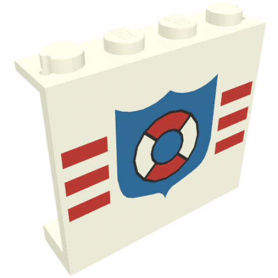 Panel 1 x 4 x 3 - Solid Studs with Coast Guard Pattern