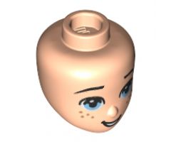 Mini Doll, Head Friends with Bright Light Blue Eyes, Smiling and Freckles Pattern