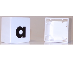 Duplo, Tile 2 x 2 x 1 with Black Lowercase Letter a Pattern