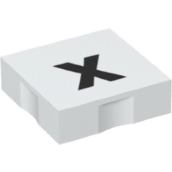 Duplo, Tile 2 x 2 with Black Lowercase Letter x Pattern