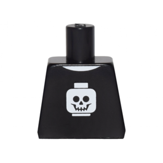 Torso T-Shirt with White Minifigure Head Skull Pattern