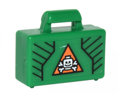 Minifigure, Utensil Briefcase with Black Lines and White Skull and Crossbones in Orange Triangle Pattern (Sticker) - Set 76050